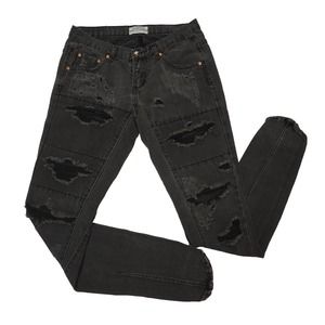 ONE TEASPOON Distressed Ripped Size 26 Freebird IIl Curved Finished Hems